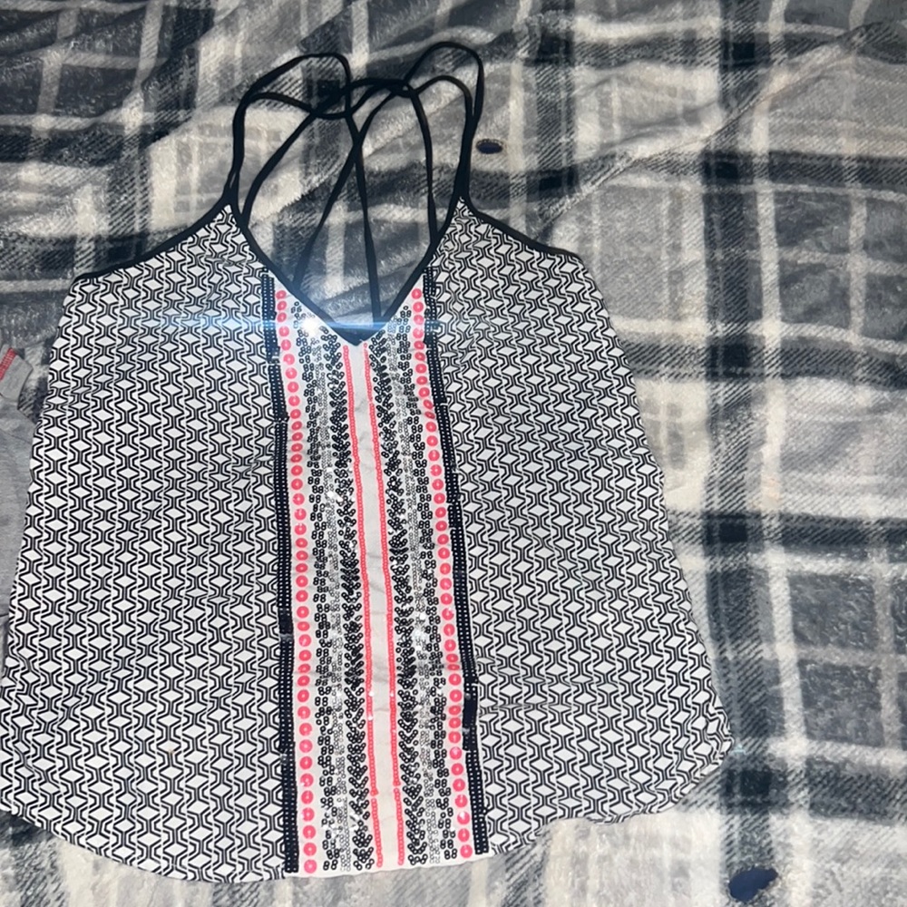 Sparkly Express flowy sequin dress shirt